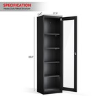 Glass Door Display Cabinet With 4 Adjustable Shelves And Secure Locking System