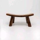 Antique Japanese Rustic Wooden Bench   Small Stool Handcrafted Vintage Asian Art