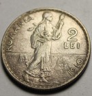 Rera Genuine Europe Silver Xf Coin 1910 Romania Carol I Prince Karl 2 Lei Km  43