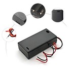 2aa Battery Box 2 Aa 3v Battery Holder Case Storage With Cover Switch Black