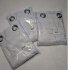 Nicetown Room Darkening Curtains 52x84 Greyish White Silver Geometric 3 Sets