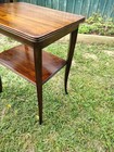 1920s Vintage2 Tier Accent Table  Dark Mahogany Finish 