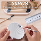 30 Pcs Sanding Sticks  Premium Double-ended Matchstick Sanding Stick For Small A
