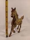 Vintage Standing Brass Horse Statue Heavy