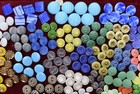 202 Pcs Lot Old Czech Vintage Glass Buttons 1930  s Art-deco