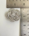 2ct Round Cut Moissanite Layered Rose Flower Brooch Pin 14k White Gold Plated