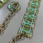 Vtg Green Turquoise Lucite Plastic Acrylic Belt Mid Century Fashion