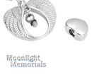 New Angel Wings Heart  Cremation Urn Keepsake Ashes Memorial Necklace
