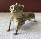 Vintage Chinese Brass Foo Dog Figurine  7 5 8 Inches Long