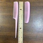 Vintage 80s Goody Usa 2 Hair Comb Set Pink Rat Tail travel Purse Unbreakable