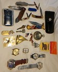 24 Pc Vintage Junk Drawer Lot Mix  Watches  Knives  Brass   Other Collectibles 