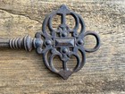 Vintage Large Heavy Victorian Skeleton Key Rustic Cast Iron Decor 12   