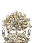 Antique German Or Austrian Trachten Brooch Gray Rhinestones Silver 800 