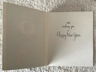 Unused Christmas Shiny Bright Ornaments Hang Pine Vtg Greeting Card 1940s 1950s