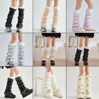 Women Winter Padded Mid-calf Leg Warmers Plush Lined Windproof Leg Knee Warmers