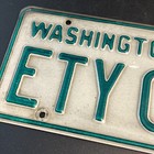 Vtg 1980s Green White Washington State Car Truck License Plate  ety-050 Auto Tag