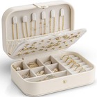 Vlando Travel Jewelry Case For Women Girls  Gifts For Mother  Pu Leather Smal   
