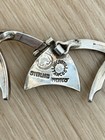 Vintage Early Los Castillo Sterling  Obsidian  Modernist Link Necklace Mexico