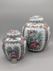 Antique Chinese Famille Rose Medallion Ginger Jars  Set Of 2 Excellent Condition