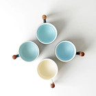 Creative Handmade Vintage Coffee Cup With Wooden Handle Mug Drinkware