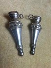 Antique Dutch Silver Needle Guards     Ornate Victorian Knitting   Sewing Tool