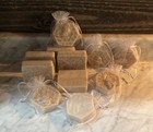 Goat Milk Bar Soap Scented  Honey And Oats Handmade Exfoliating Honeycomb Shaped