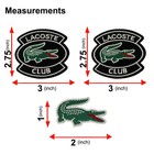 Alligator Patch Set Lot Of 3 Patches Crocodile Embroidered Iron-on Sew-on
