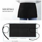 Server Aprons 3 Pockets Waitress Waiter Waist Women Men Restaurant Black Half
