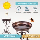 Large Bird Bath With Metal Pedestal  18  Dia Antique Copper Outdoor Birdbath    
