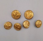 6 Vintage Dog Livery Buttons Whippet Greyhound Dogs W Corn Crop Sword Between