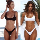 Sexy Women Brazilian Bikini  Set V-neck Push Up Swimwear  Summer Swimsuit