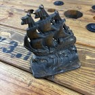 Bookend Maritime Brass  Bronze  Mid-century Ornate Nautical Ship  Boat Deco