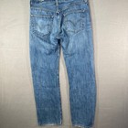 Levis 501 Original Fit Straight Leg Button Fly Jeans Mens Blue Denim Distressed