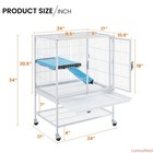 White Metal Small Pet Cage On Wheels  Rat Ferret Chinchilla Guinea Pig