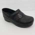 Dansko Womens Size Eu 39 Us 8 5-9 Black Leather Studded Slip On Work Clog Shoes