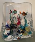 Signed Murano Glass Fish Aquarium Sculpture Sea Life Bubbles 10 Pounds 7 1 2   