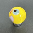 Contemporary Handmade Art Glass Marble 1 01  Yellow Bird Owl Mib Artist Signed