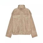Zara Streetwear Long-sleeved Button-down Casual Suede Texture Leather Jacket