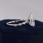 3 Ct Pear Cut Moissanite Pave Set 14k White Gold Vintage Engagement Ring