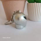 Vintage Silver gray Tone Alien Head Keychain Unisex Collectible Keys Unique