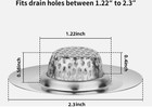 2pcs Bathroom Sink Drain Strainer 1 22    Stainless Steel Shower Tub Drain Hair Ca