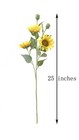 Realistic 5 Heads Artificial Sunflowers Long Stems Fake Silk Sunflowers 