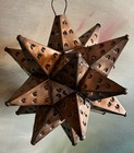 Moravian Star Metal Hanging Lantern Geometric Pierced Design Bronze Silver 9 5   