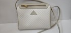 Vintage Liz Claiborne Off White Beige grey Trim Crossbody Shoulder Handbag 