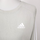 Adidas Essentials 3 Stripes Pullover Sweatshirt Taupe Raw Cut Hem Womens M