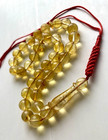 Natural Baltic Amber 15g  Islamic Prayer Rosary 9mm  Egg Yolk 33 Beads Tesbih