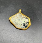 Ancient Rare Beautiful Patina Roman Glass Pendent With Gold Gilded Frame