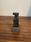 Vintage Chinese Hand Carved 2 Pc Jade Stone Imperial Seal Stamp Chop