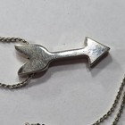 Silver Tone Metal Rope Chain Arrow Charm Pendant Necklace Lobster Clasp