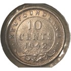 1942 C   1945 C Newfoundland 10 Cent George Vi  925 Sterling Silver Dime